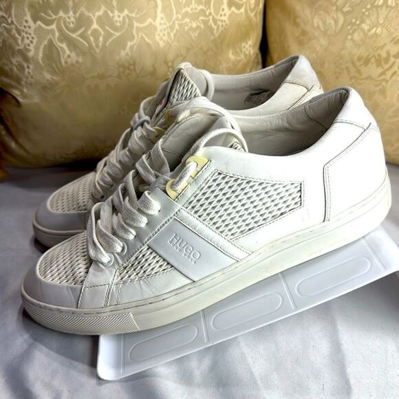(S5) Hugo Hugo Boss Baskets Futurism In White, leather sneakers size 41/10 - Picture 1 of 13